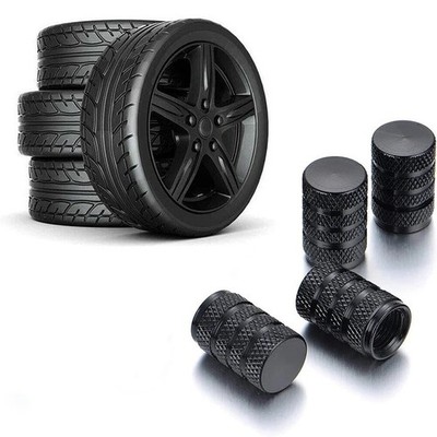 Wheel Stem Caps - Universal 4pcs Tire Valve Covers for Car Accessories - Black