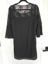 GiBIU Womens little Black Dress Short Sleeve Lace Flutter Sleeve Poly Spandex