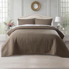 KASENTEX King XL Quilt Set 108x98   Soft Washed 3-Layer Lightweight Bedspread, M