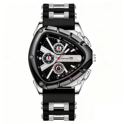 LIGE Men Watch Irregular Triangle Wristwatch Boy Sport Watch Male Silicone Watch