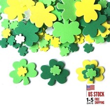 80PCS St. Patrick's Day Shamrock Foam Stickers Green Lucky Clover Foam