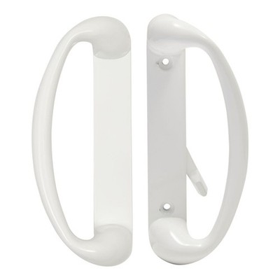 Built Industrial Sliding Glass Door Handle & Lock - Mortise Style White Diecast,