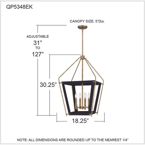 Quoizel QP5348EK OPEN BOX Abbeville Pendant Earth Black - Picture 9 of 9