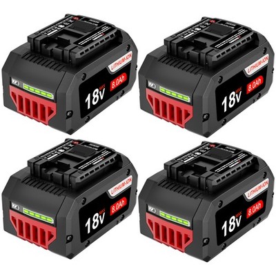 4PACK 18V Battery For Bosch 18 VOLT 8.0AH Li-ion BAT609 BAT610G BAT618 24618-01