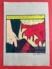 Roy Lichtenstein (Handmade) Drawing On Old Paper signed and stamped