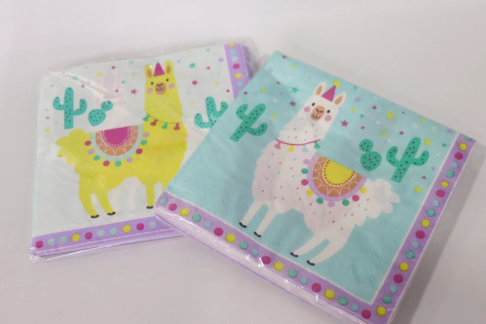 Llama Birthday Party Set  - Includes 1 Set of Tablecloths, 1 Set of Plates - Image 3 of 4