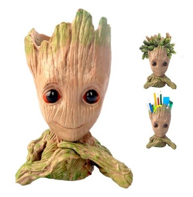 Groot Planter Pot   Cute Succulent Holder & Pencil Organizer for Home Office