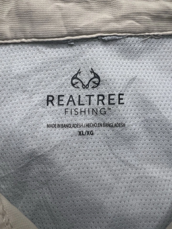 Real tree Fishing Shirt Men XL Light Grey Lightweight Casual Outdoor Camping VTG - Image 4 of 4