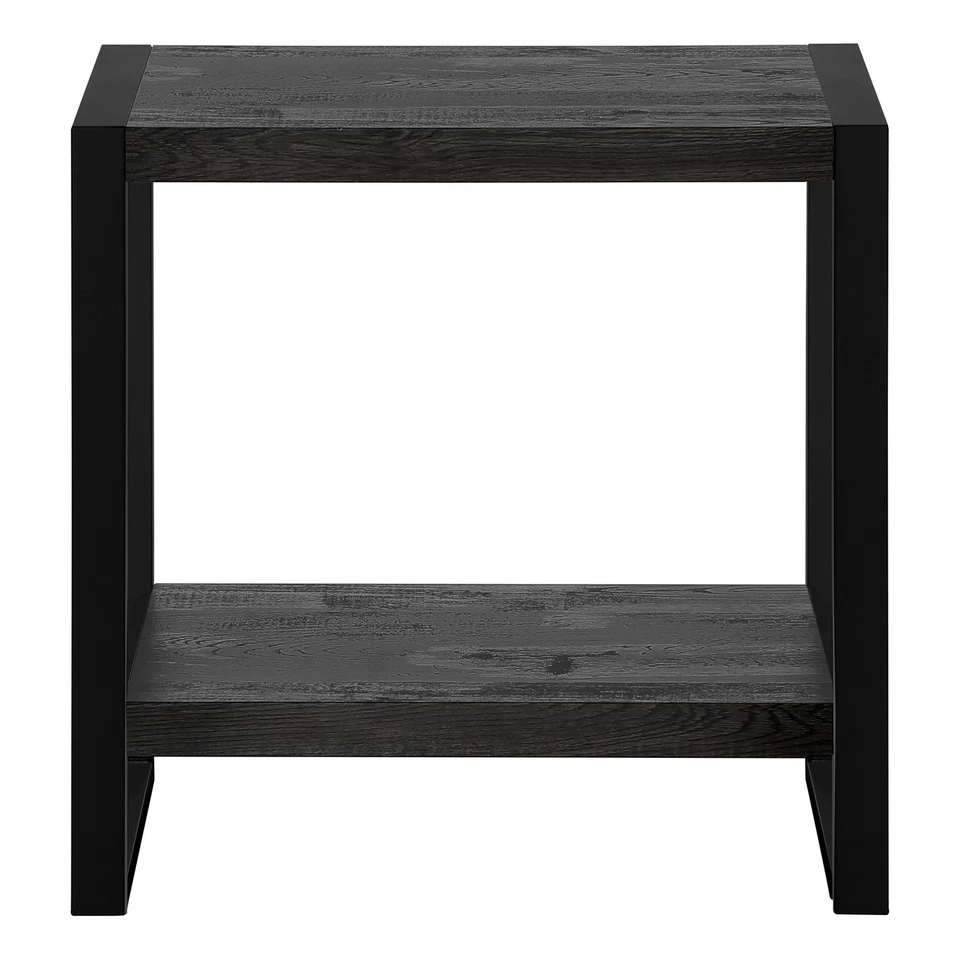 24" Black End Table With Shelf - Image 3 of 4