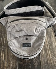 TushBaby Hip Seat Baby Carrier with Storage Pocket  Buckle Closure Gray