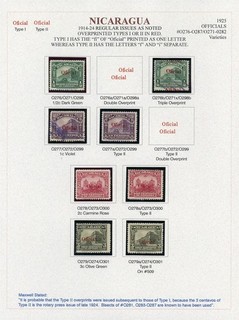 Lotto pagine album specializzate NICARAGUA BYERLEY #68 TIPI E VARIETÀ $$$