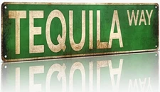 Tequila Way Street Sign – All-Aluminum Vintage Rustic Metal Sign 4x16 Inch