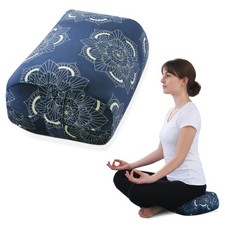 MABOZOO Yoga Bolster Pillow, Rectangular Meditation Cushion with Carry Handle