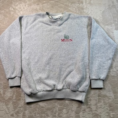 VTG Michigan Way Up North Sweatshirt Sz Lg Gray TR McTaggart Terry Cloth