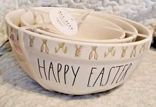 Rae Dunn Set of 3 New Easter Mixing Bowls Nesting Serving Decor