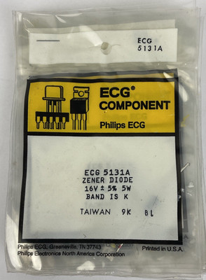 10 x Philips ECG Component 5131A Zener Diode 16V +/-5% 5W K Band - Taiwan