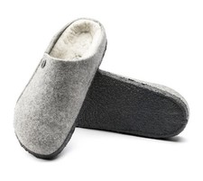 Birkenstock Women's 38 /7 US Zermatt Shearling Wool Felt Light Gray Slippers