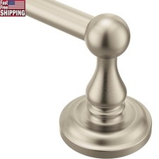 Brushed Nickel Towel Bar Kitchen Bath Flexible Installation Round Metal 24 Inch