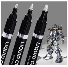 3PK Liquid Chrome Markers Set, Permanent Mirror Pens for Plastic, Metal, Art