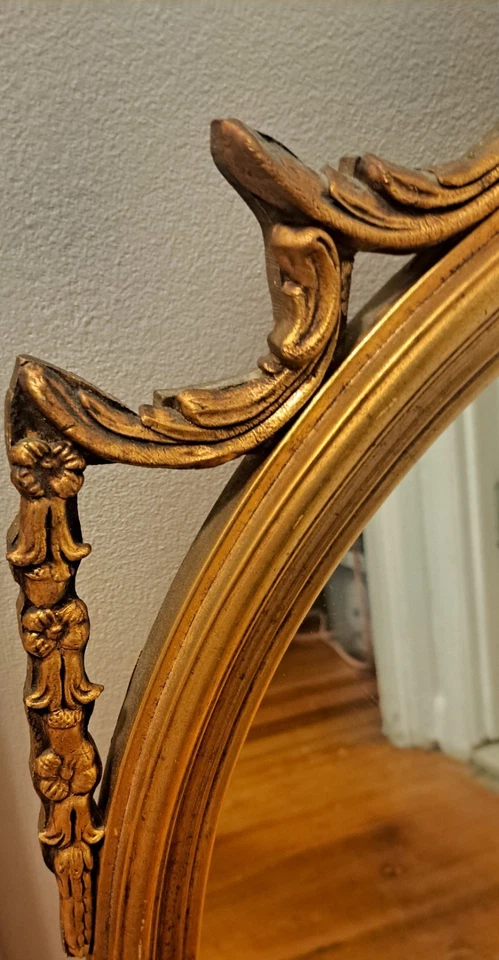 Antique Fine Italian Rococo Hand Carved Gold Ornate Mirror Large  - Image 3 of 4