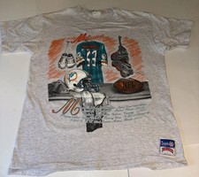 VINTAGE NUTMEG MIAMI DOLPHINS Locker Room T-Shirt NFL Football USA MENS L 90S