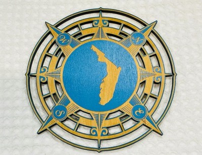 Florida Nautical Compass Wooden Sign