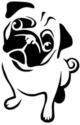 Cute Pug Dog Vinyl Car Decal
