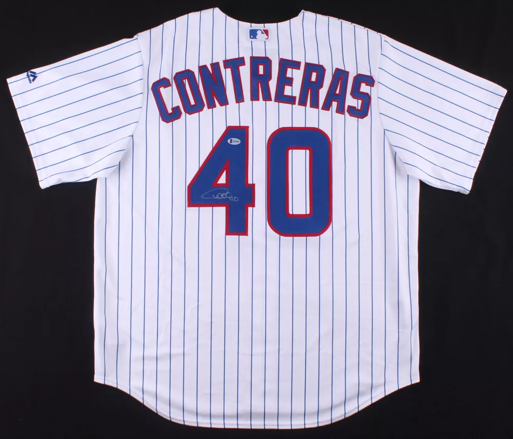 Willson Contreras Signed Cubs Majestic Jersey (Beckett) Chicago All Star  Catcher