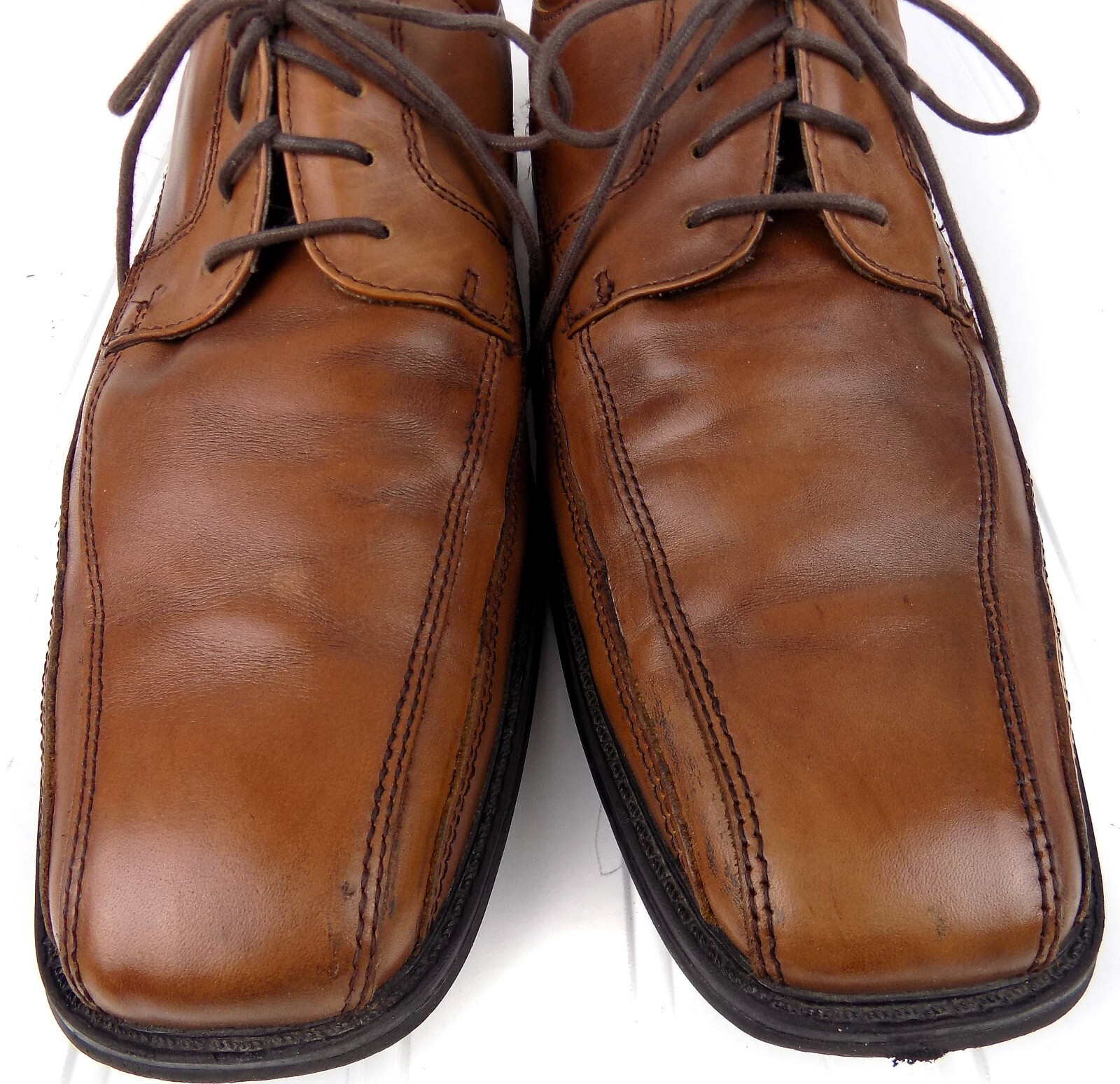 SAOLA Scarpe Oxford Dockers uomo pelle marrone misura 10 5M stringate ammortizzate punta quadrata