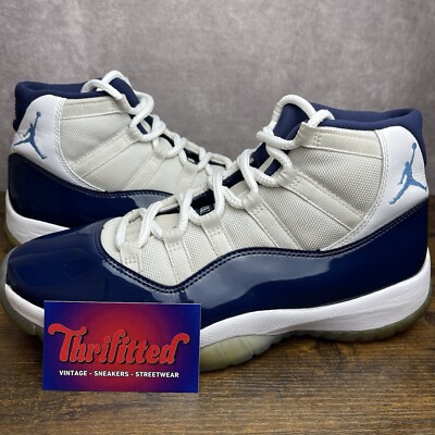 Jordan 11 Retro High Win Like '82 Size 9.5 378037-123 Navy Blue