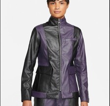 Nike Women Jordan Classics Capsule 2.0 Leather Top Purple/black Dj2716010 Medium