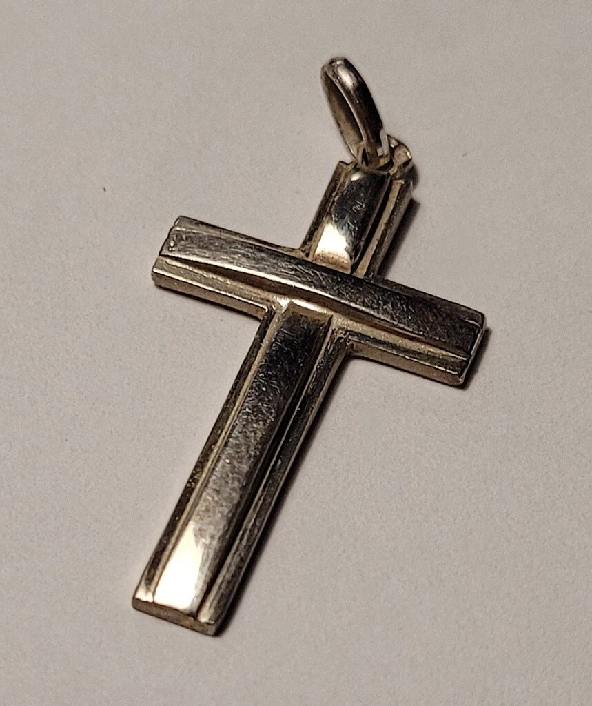 Pendentif Croix En Argent Sterling 925 - Relique Saint Georges - Artisanal Russe #28s