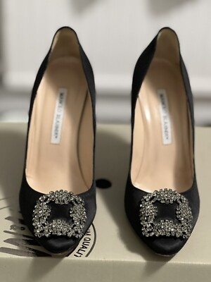 Manolo Blahnik Hangisi Velvet 6cm Manolo Blahnik Hangisi Flats