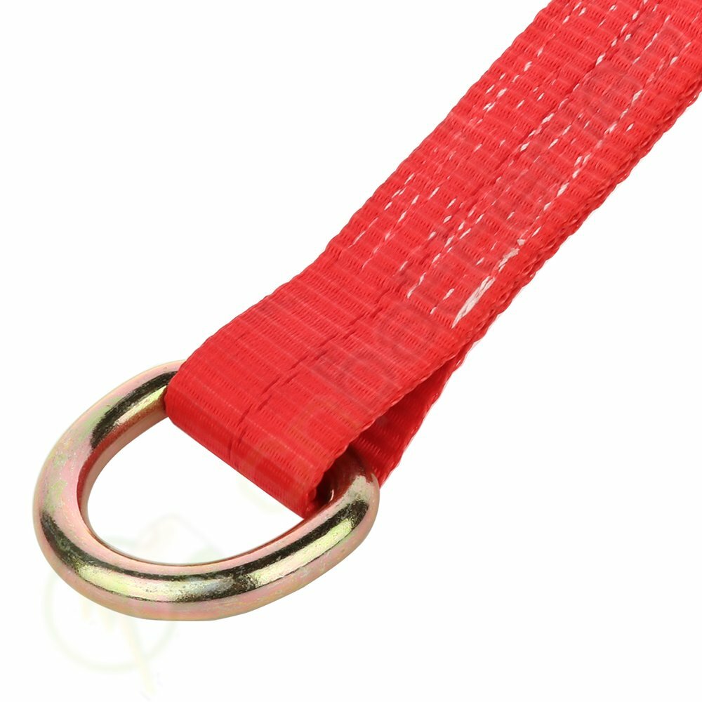 (4) 8' Lasso Straps Tire Wheel Tie Down Red Car Hauler Tow Truck Dolly