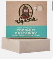 Dr. Squatch Natural Soap Bar, Coconut Castaway -5oz ( 2 Pack) *SALE*