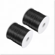 2pcs 1.5mm Black Waxed Polyester String Cord - High-Quality Material for Jewelry