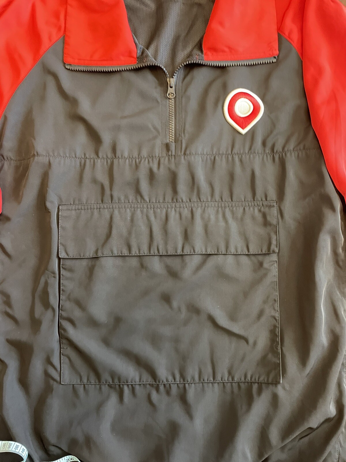 Men’s Pullover Jacket Red Black Windbreaker 1/4 Z… - image 9