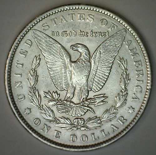 1889 Morgan Silver Dollar AU $1 US Type Coin Almost Uncirculated One-Dollar - Picture 2 of 2