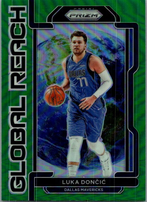 2021-22 Panini Prizm #4 Luka Doncic Global Reach Prizms Green
