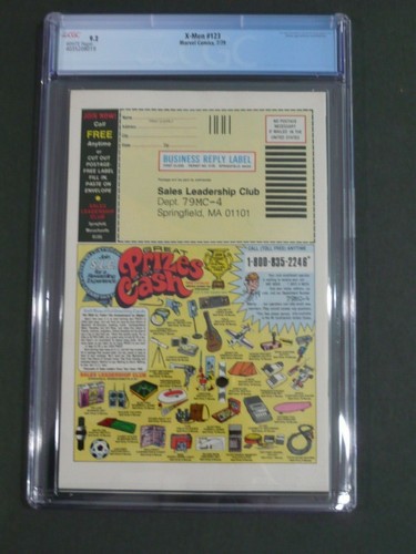 CGC 9.2 WP - X-Men #123 Apariencia de Spider-Man - Imagen 3 de 3