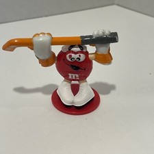 M Ms Red Hockey Player 2 Inches Tall