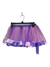 Girls Large Pink Purple Tutu Skirt NWOT Satin Waistband With Purple Tie