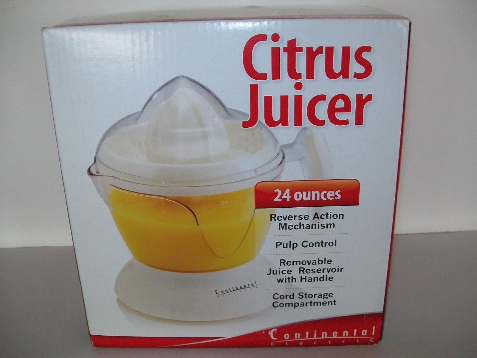 Continental Electric Citrus Juicer 24 Ounces New