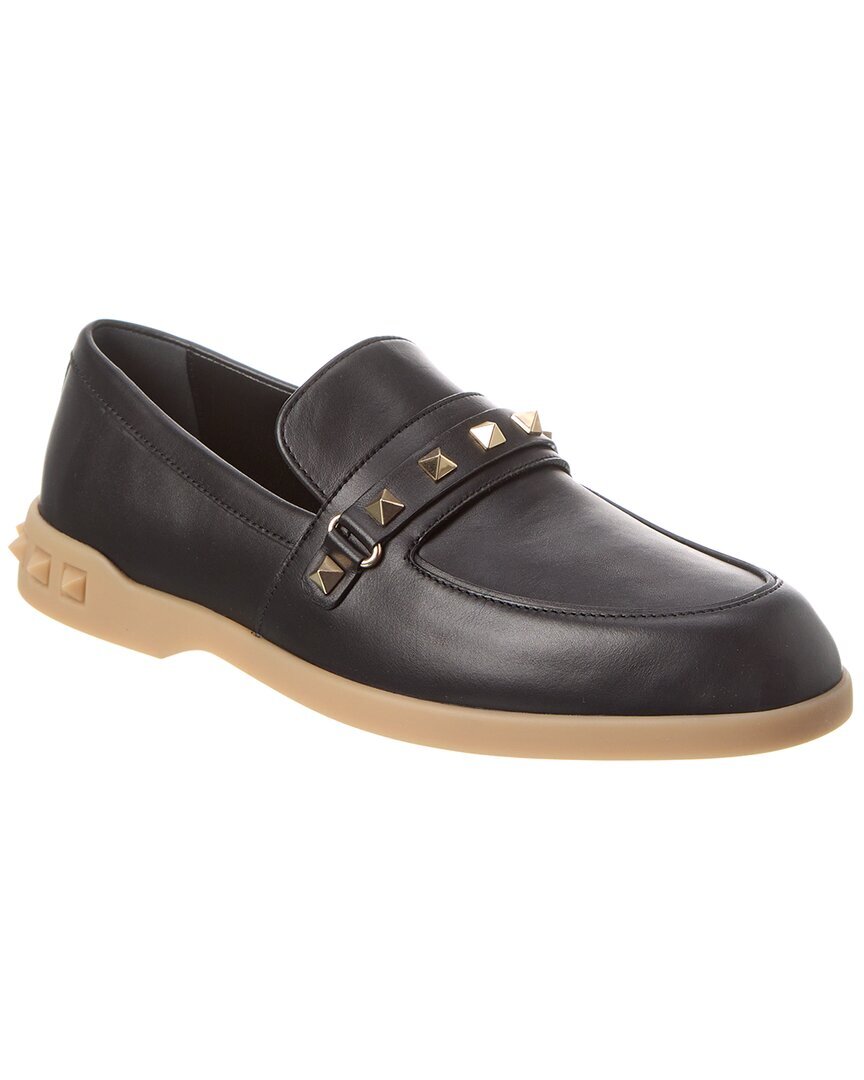 Женские кожаные мокасины Valentino Leisure Flows черный 39 102490₽