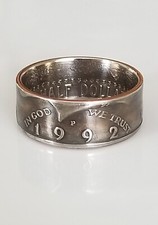 1992 JFK Half Dollar Coin Ring  Kennedy Coin Ring  Coin Jewelry  Unique Gift