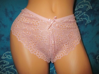 nwot French Affair Mauve Dusty Rose Sheer Floral Lace Cheeky Bikini Panties 1X