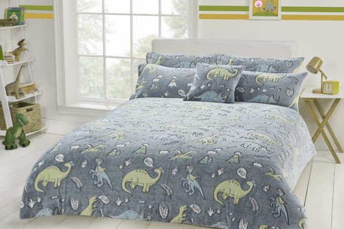 Teddy Fleece Dino Dinosaur Duvet Cover 