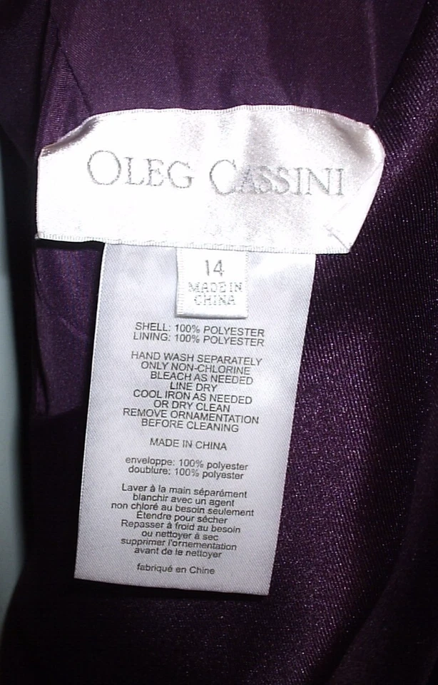 Vestido semiformal Oleg Cassini berenjena cuello en V espalda en V talla 14 ENVÍO GRATUITO Foto 4 de 4
