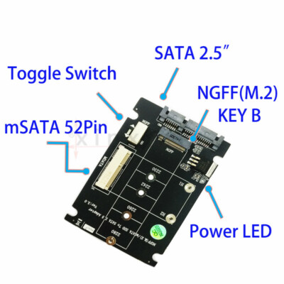 mSATA SSD & Mini PCI-E M.2 NGFF To SATA 3.0 III Adapter 2 in 1