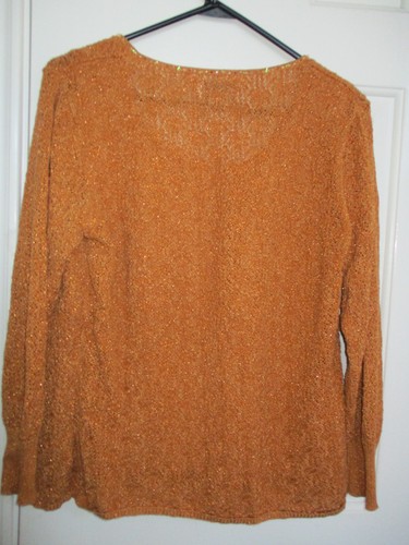 CHADWICKS MAGLIA ARANCIONE SCINTILLANTE CON CANOTTA MANICA 3/4 TAGLIA XLARGE - Foto 4 di 5